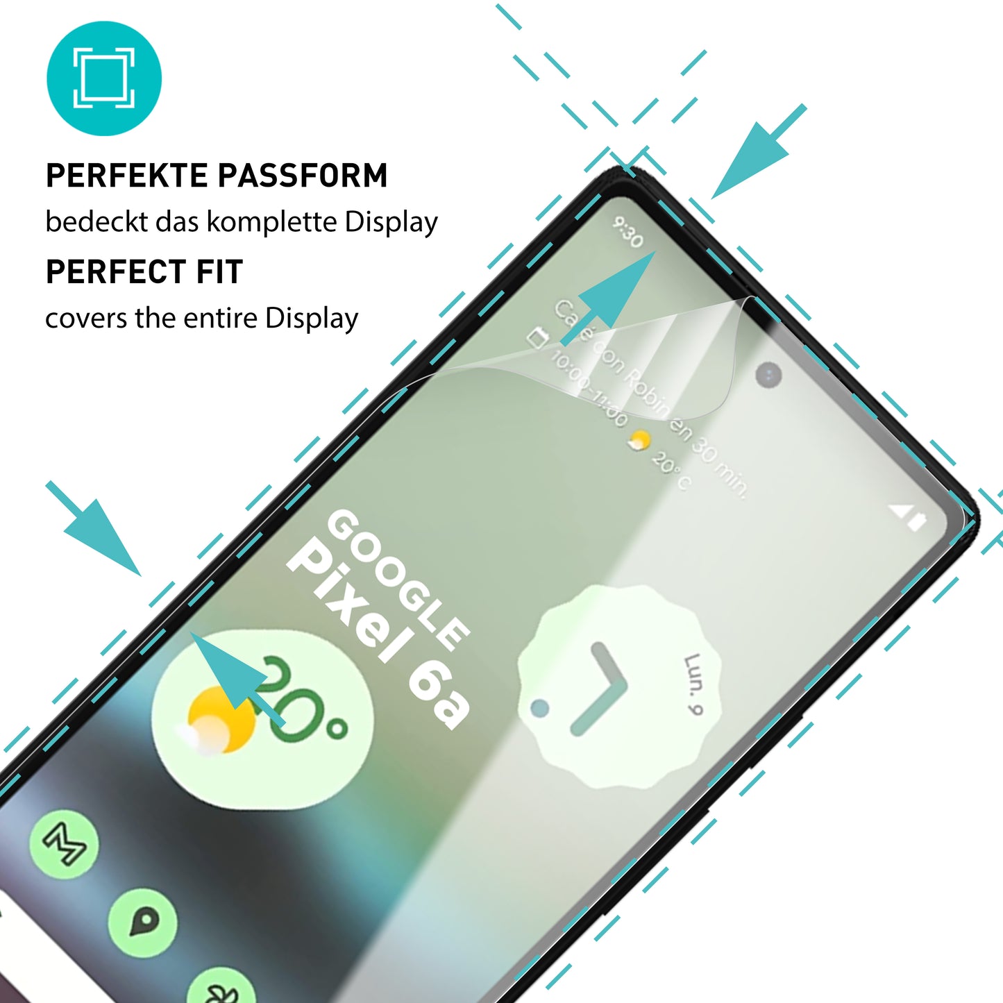 smartect TPU Screen Protector Clear for Google Pixel 6a, 2 x Front + 2 x Cam