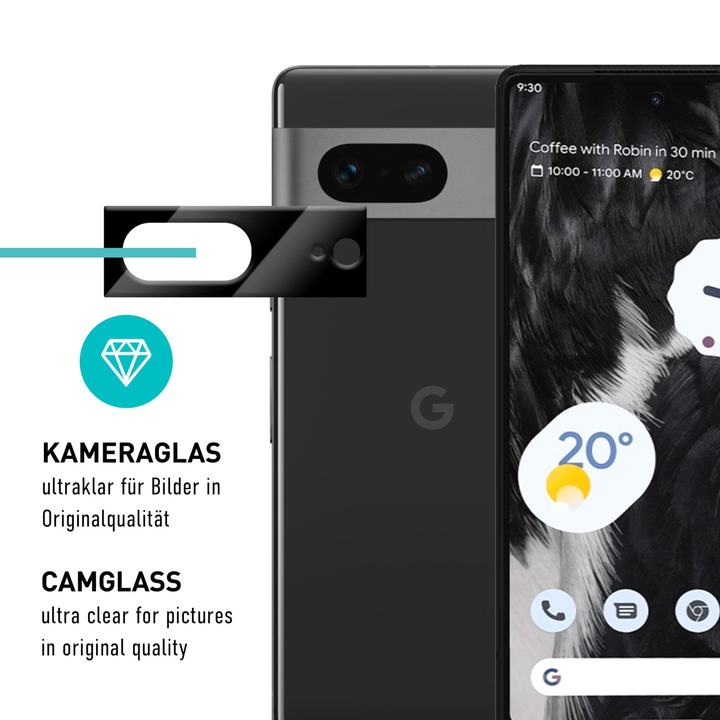 smartect TPU Screen Protector Clear for Google Pixel 7, 2 x Front + 2 x Cam