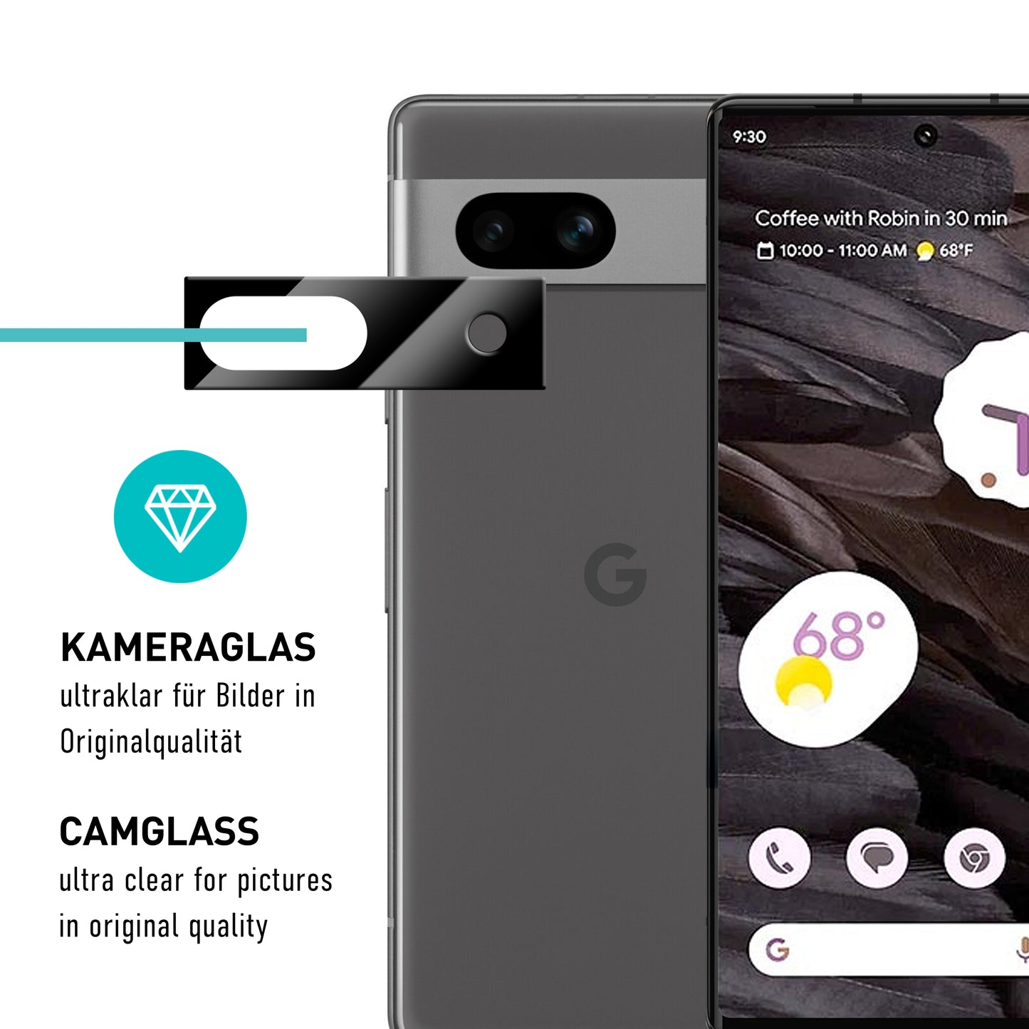 smartect TPU Screen Protector Clear for Google Pixel 7a, 2 x Front + 2 x Cam