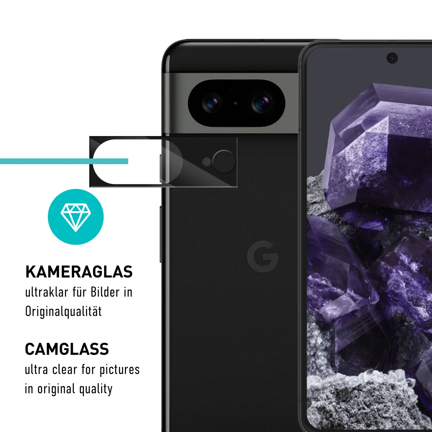 smartect TPU Screen Protector Clear for Google Pixel 8, 2 x Front + 2 x Cam