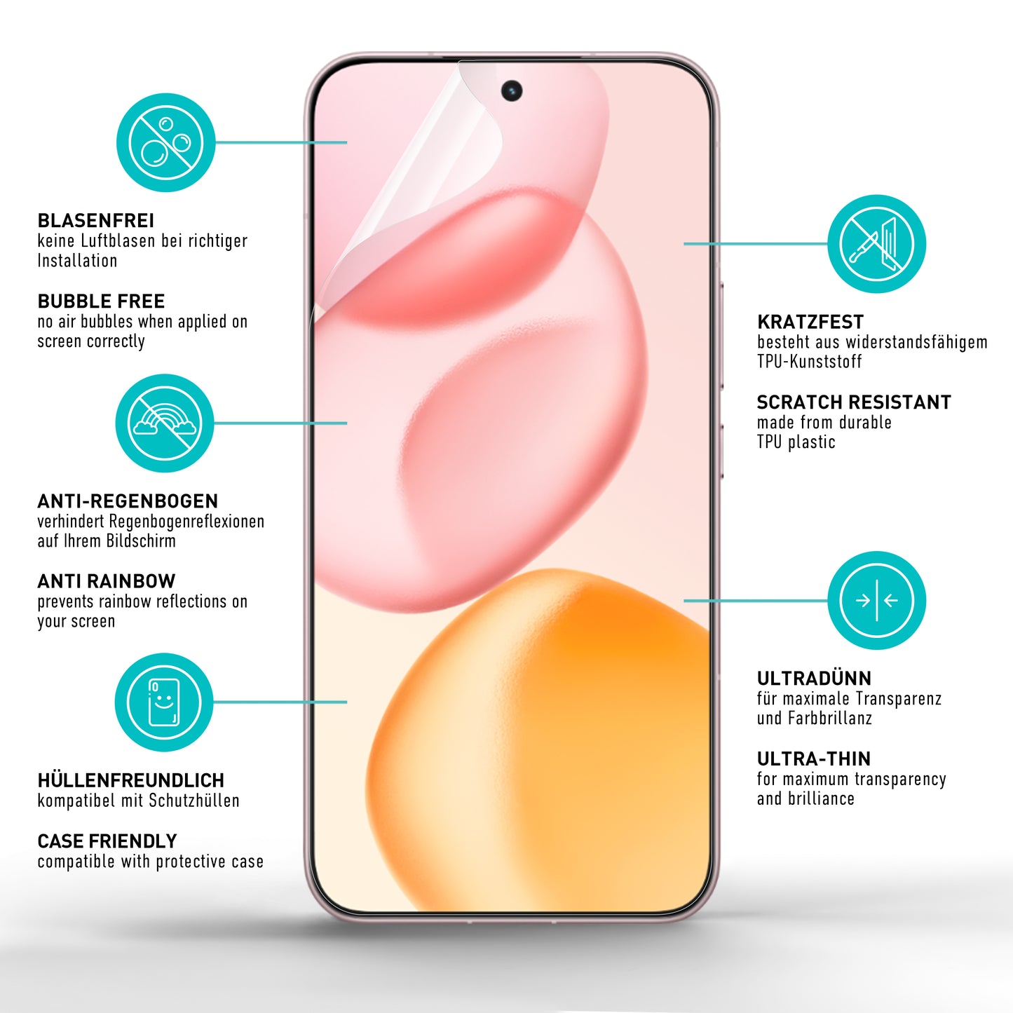 smartect TPU Schutzfolie Klar für Honor 400, 2 x Front + 2 x Cam