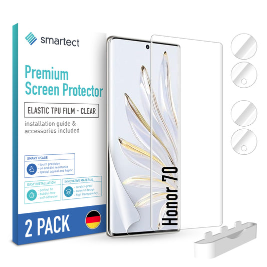 smartect TPU Screen Protector Clear for Honor 70, 2 x Front + 2 x Cam