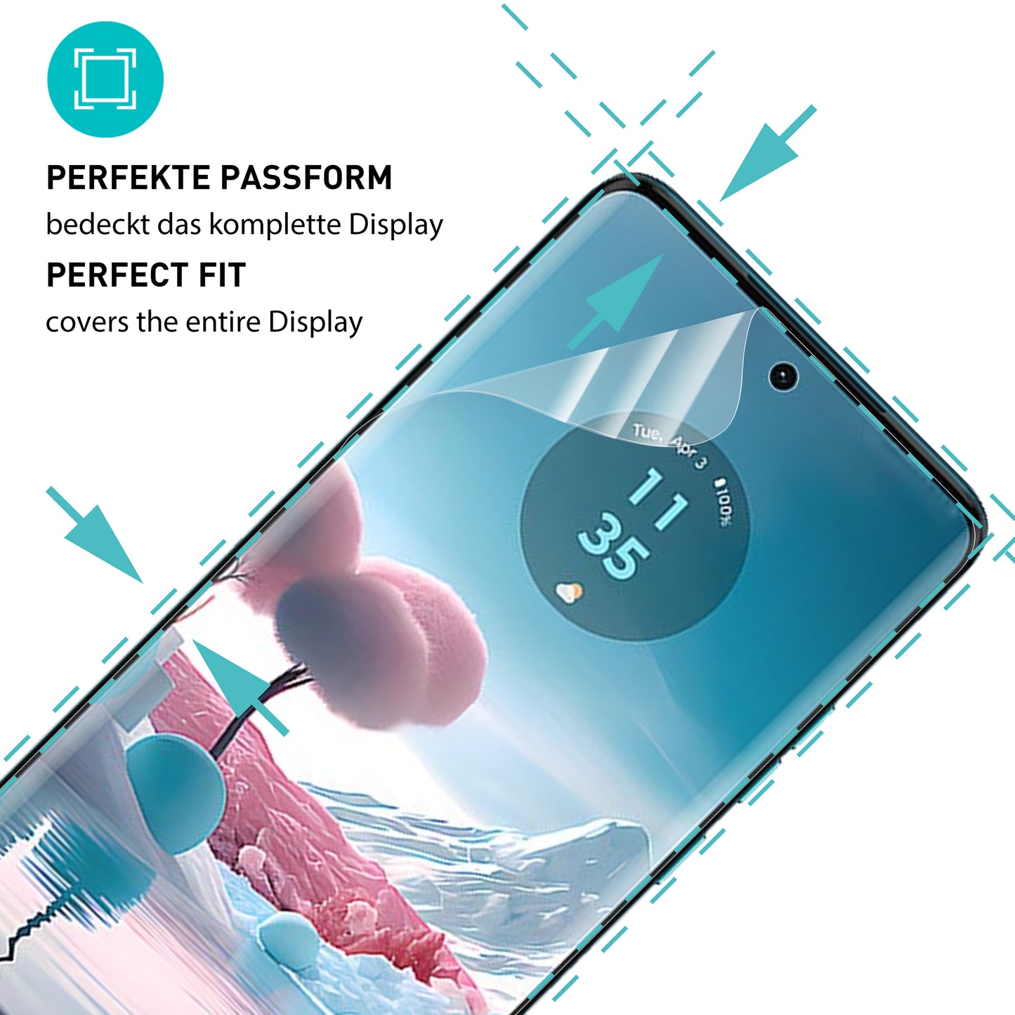 smartect TPU Screen Protector Clear for Motorola Edge 40 Neo, 2 x Front + 2 x Cam