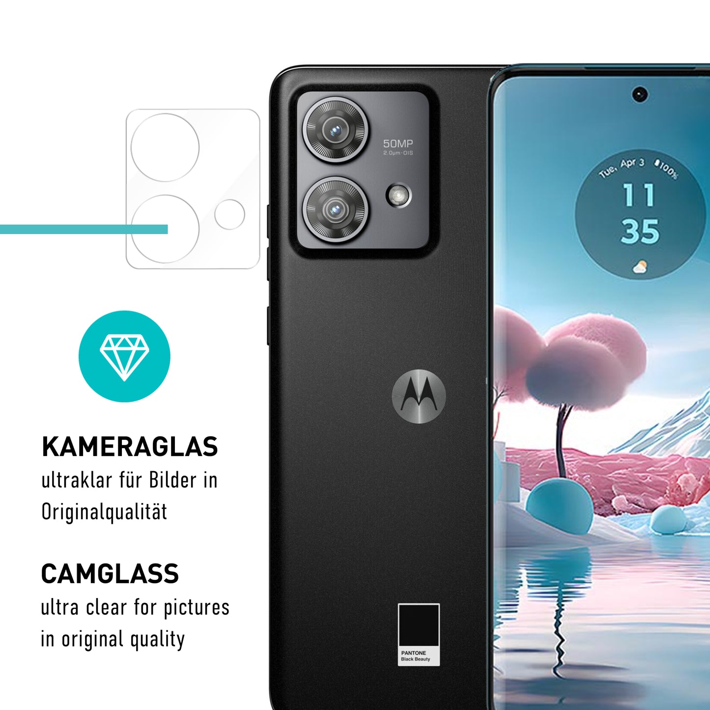 smartect TPU Screen Protector Clear for Motorola Edge 40 Neo, 2 x Front + 2 x Cam