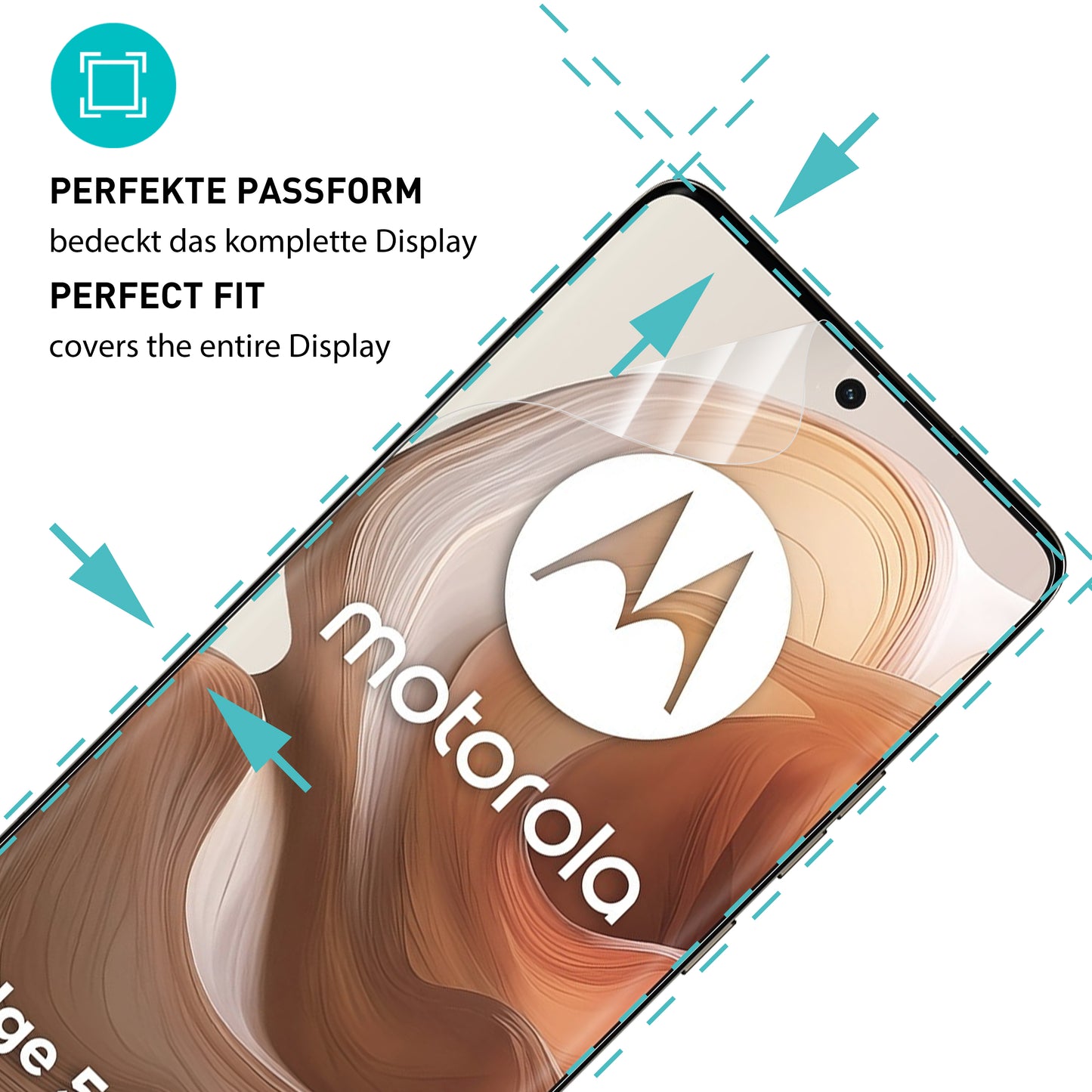 smartect TPU Screen Protector Clear for Motorola Edge 50 Ultra, 2 x Front + 2 x Cam