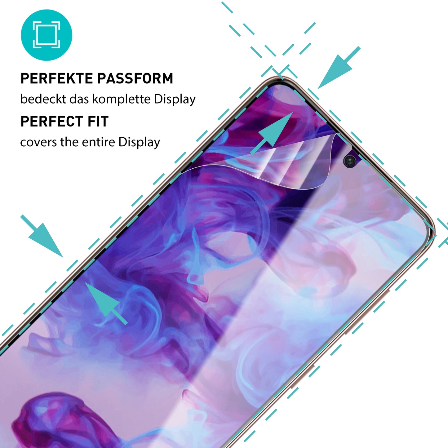 smartect TPU Screen Protector Clear for Samsung Galaxy S21 Plus, 2 x Front + 2 x Cam