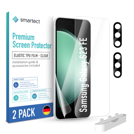 smartect TPU Screen Protector Clear for Samsung Galaxy S23 FE, 2 x Front + 2 x Cam