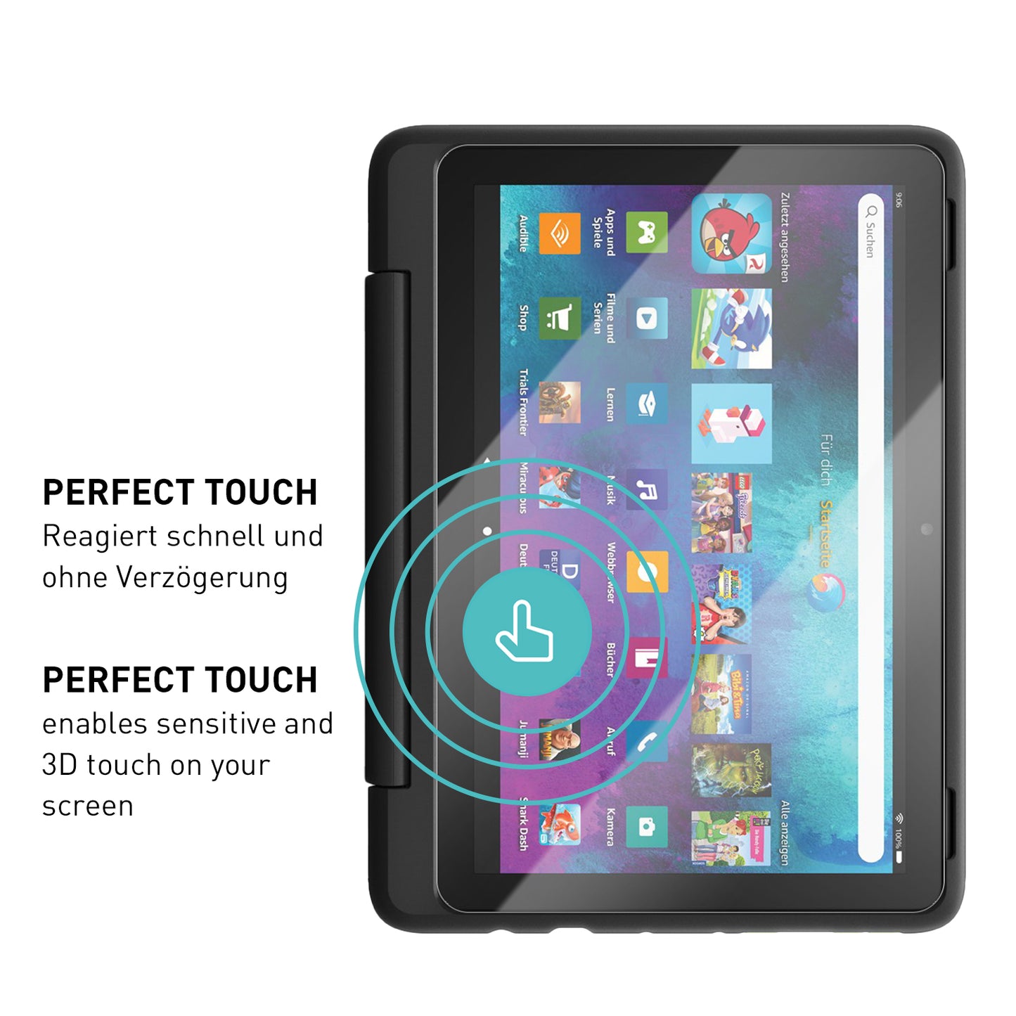 smartect Schutzglas Klar für Amazon Fire HD 10 Kids Pro 2023, 2 Stück