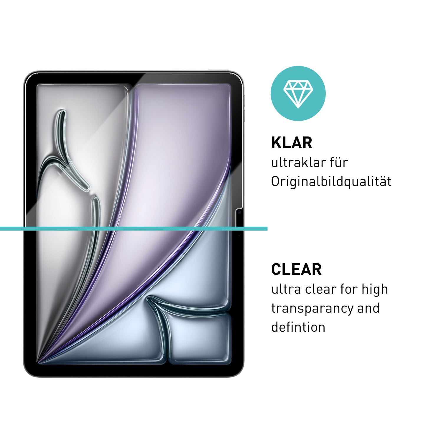 smartect Schutzglas Klar für iPad Air 2024 11.0", 2 Stück