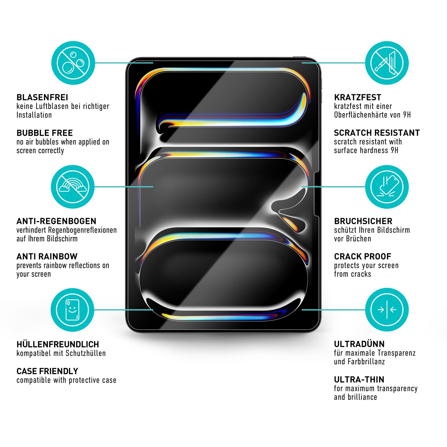 smartect Schutzglas Klar für iPad Pro 2024 11.0", 2 Stück