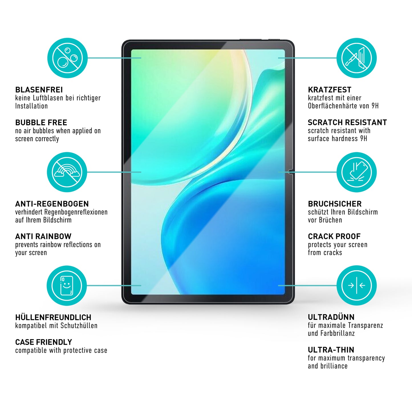 smartect Schutzglas Klar für Blackview Tab 90 10.92", 2 Stück