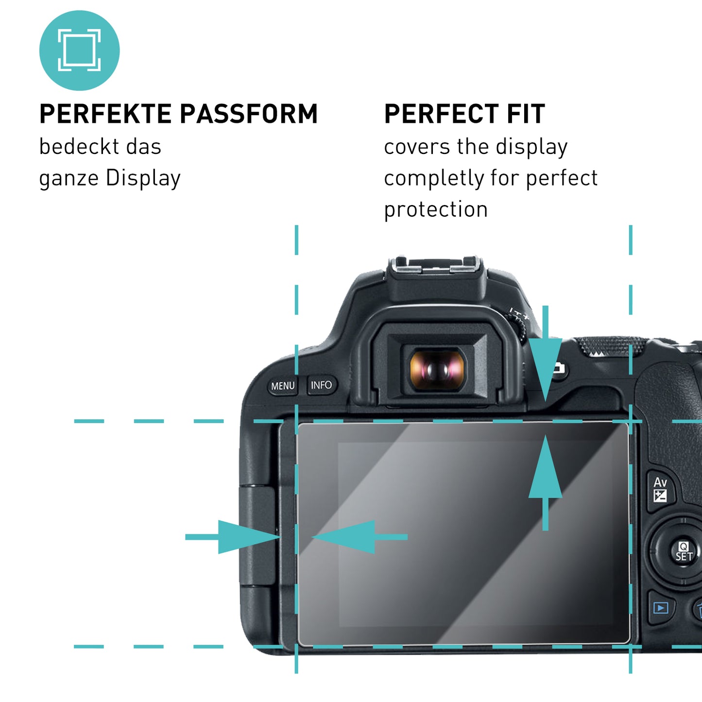 smartect Schutzglas Klar für Canon EOS 200D, 2 Stück