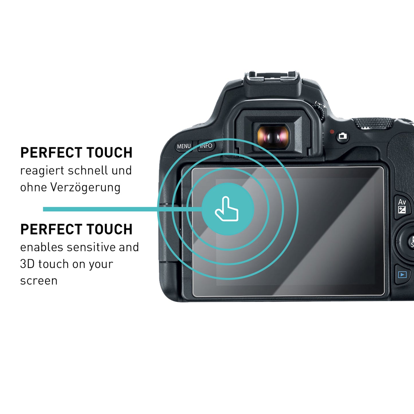 smartect Schutzglas Klar für Canon EOS 200D, 2 Stück