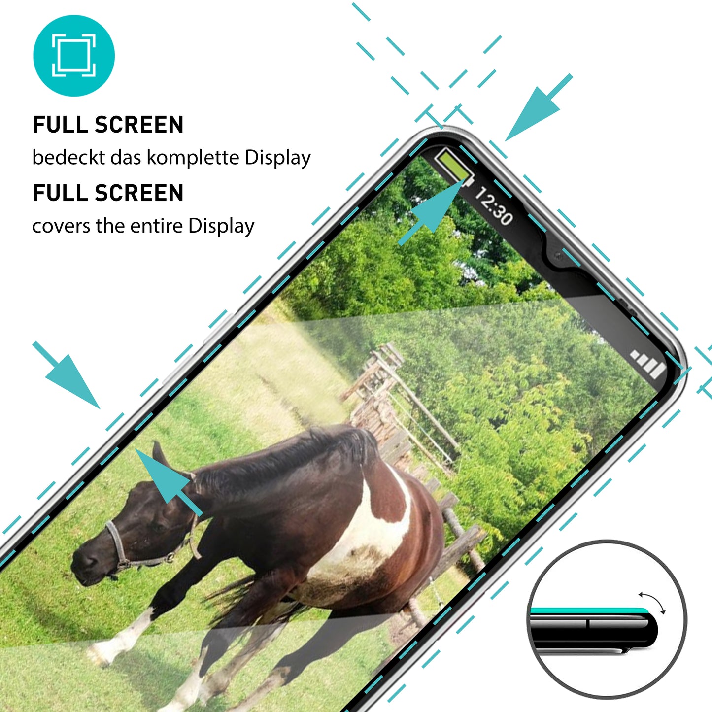 smartect protective glass full screen for Emporia Smart 6, 2 pieces