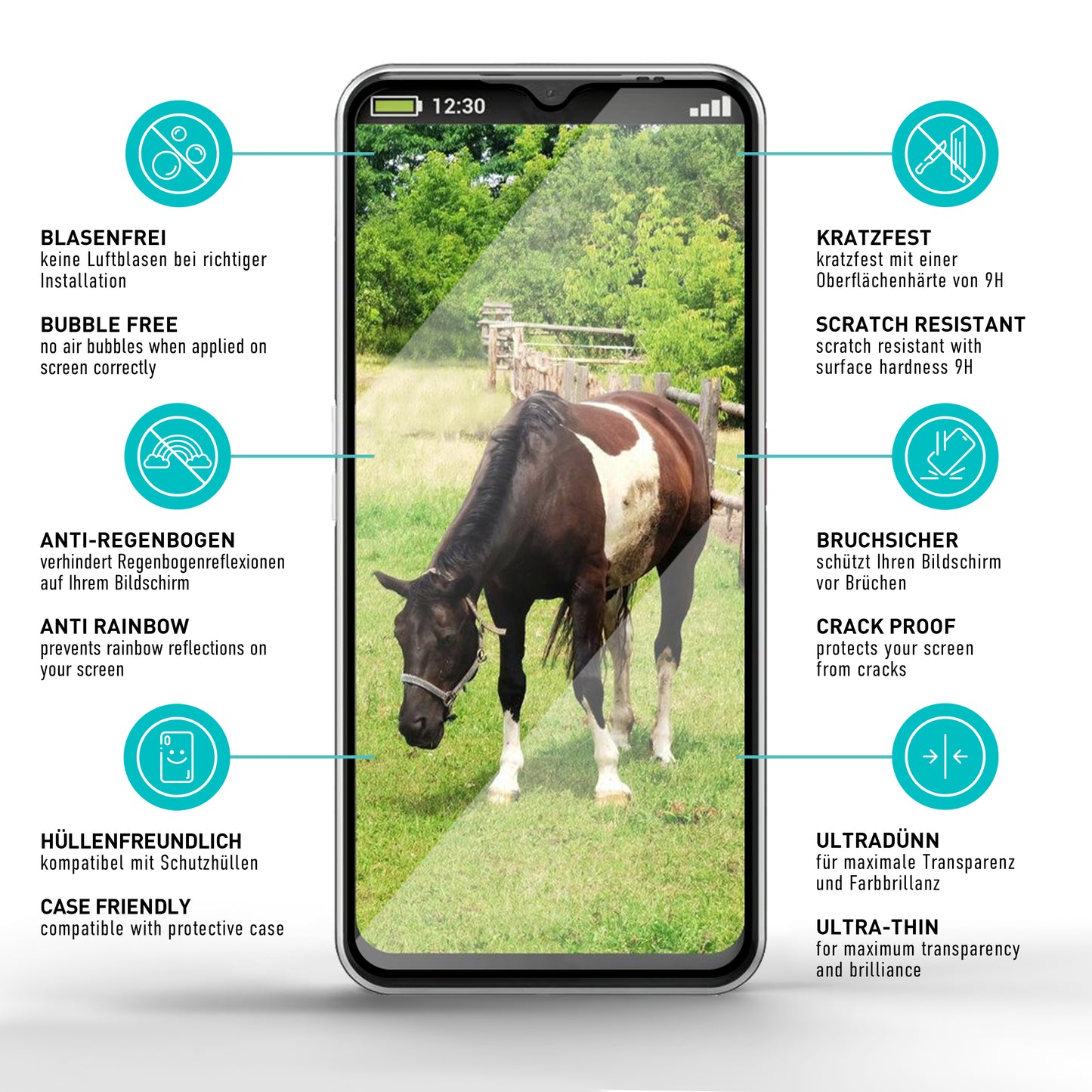 smartect protective glass full screen for Emporia Smart 6, 2 pieces