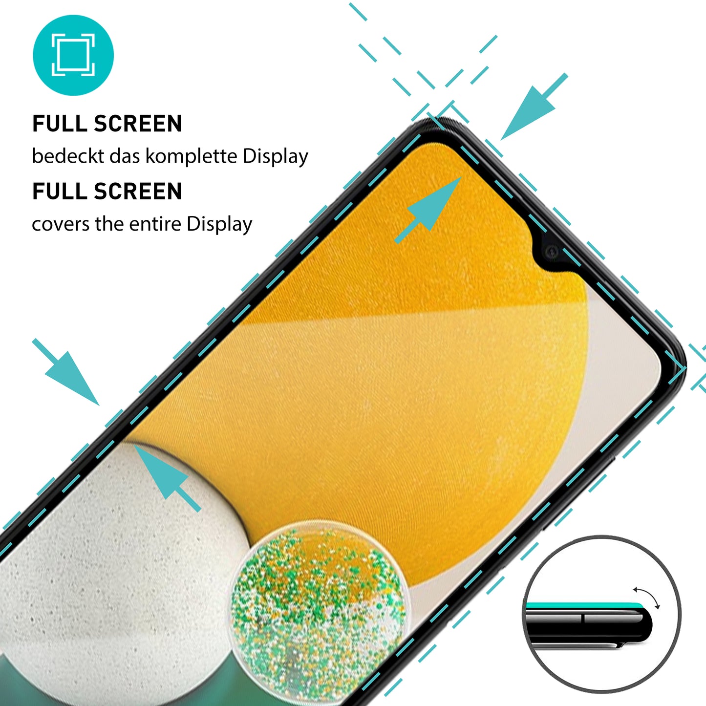 smartect Schutzglas Full Screen Matt für Samsung Galaxy A13 4G & 5G, 2 Stück