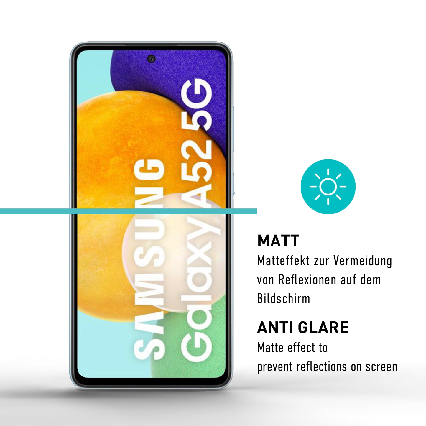 smartect protective glass matt for Samsung Galaxy A52, 2 pieces