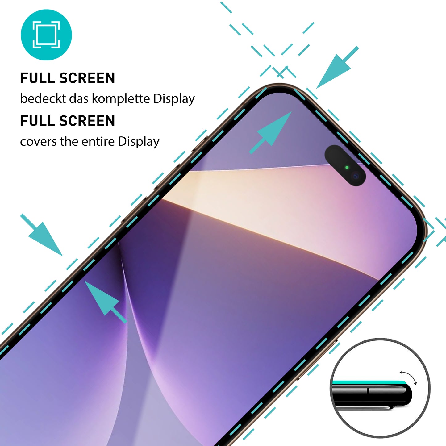 smartect Schutzglas Full Screen für Apple iPhone 17 Pro, 2 Stück + Positionierhilfe