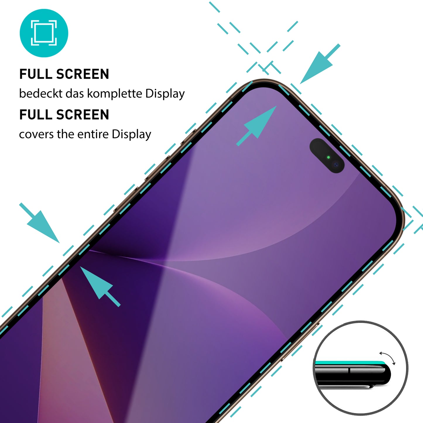 smartect Schutzglas Full Screen für Apple iPhone 17 Pro Max, 2 Stück + Positionierhilfe