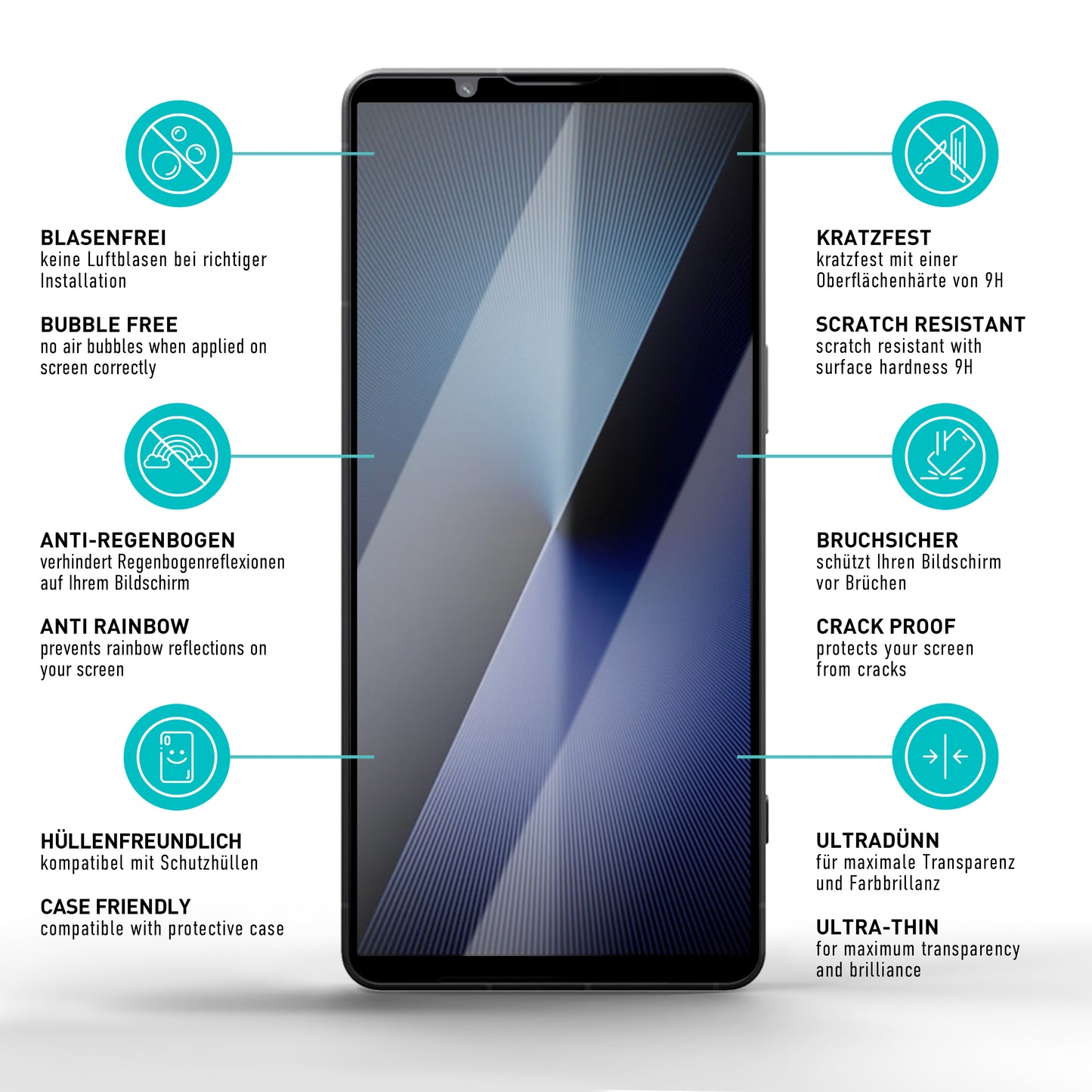 smartect Schutzglas Full Screen für Sony Xperia 1 VII, 2 Stück