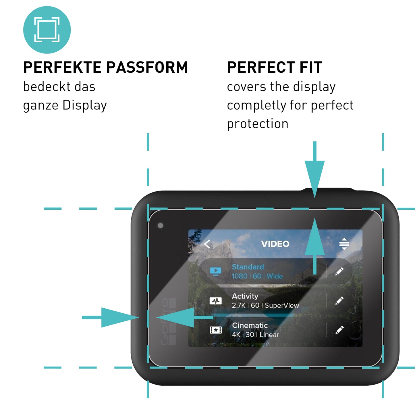 smartect Protective Glass Clear for GoPro Hero 8, 2 pieces
