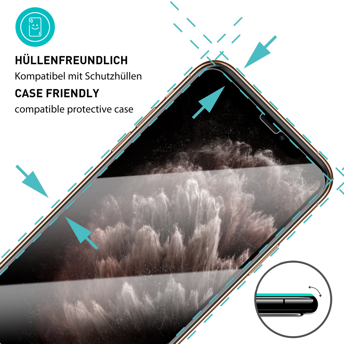 smartect Schutzglas Klar für iPhone 11 Pro Max / iPhone XS Max, 2 Stück