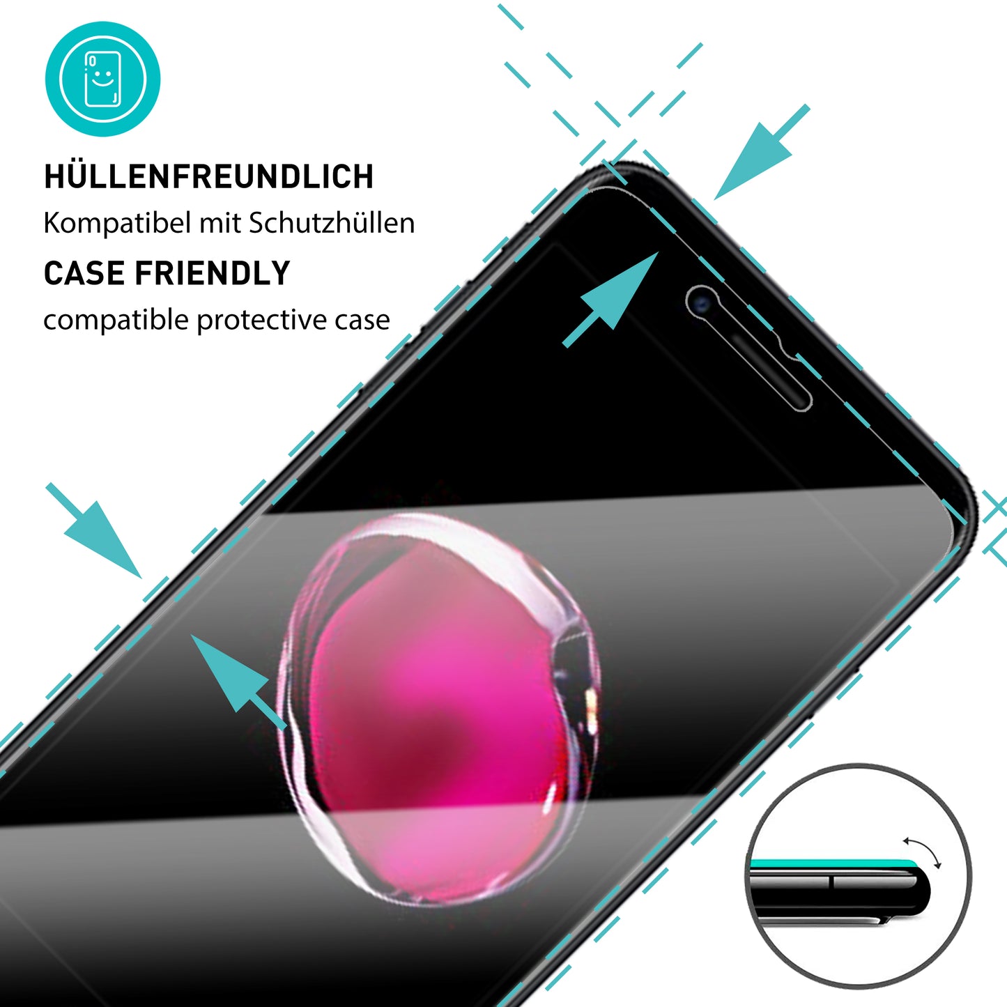 smartect Protective Glass Clear for Apple iPhone 6 / 6s / 7 / 8, 2 pieces