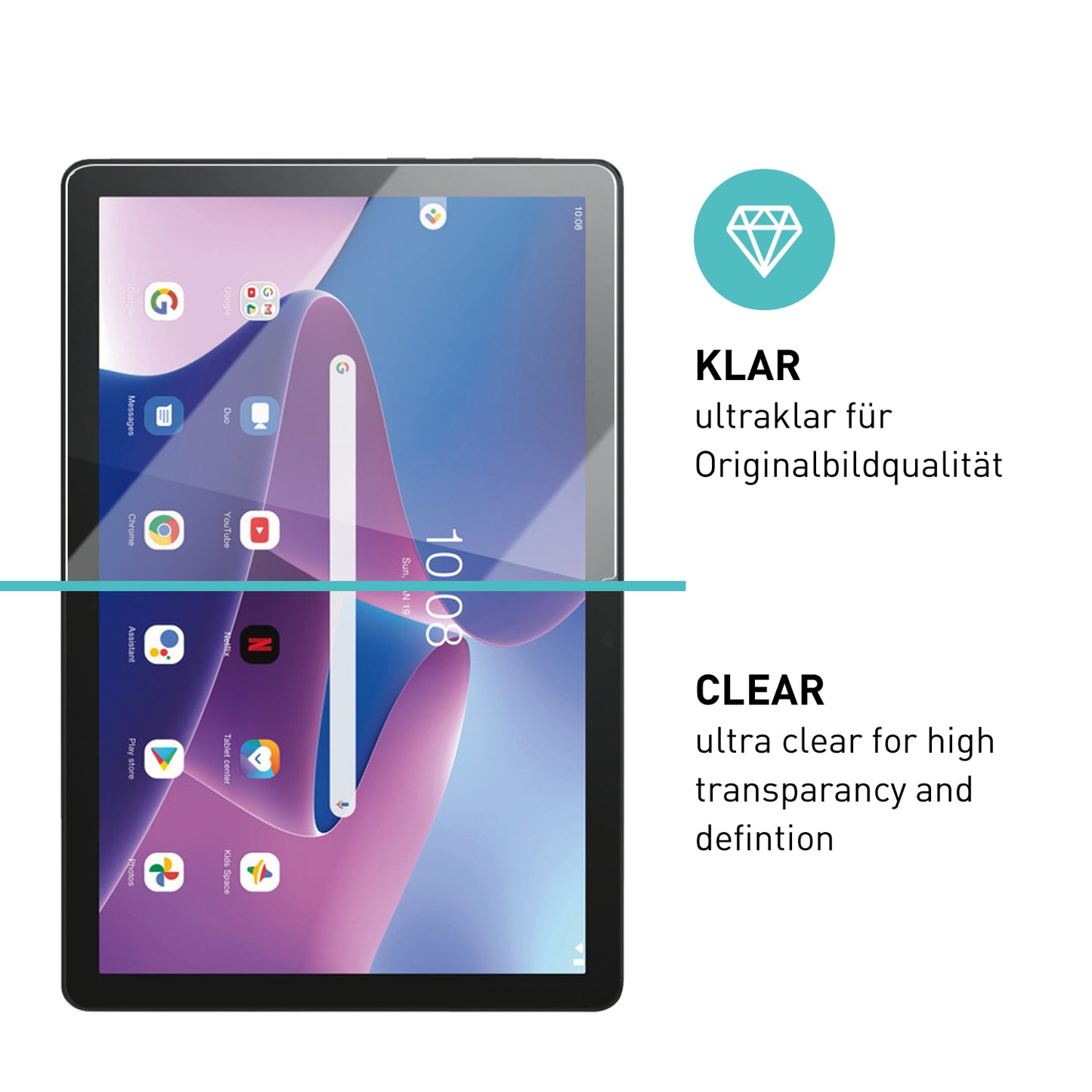smartect Schutzglas Klar für Lenovo Tab M10 (3rd Gen) 10.1", 2 Stück