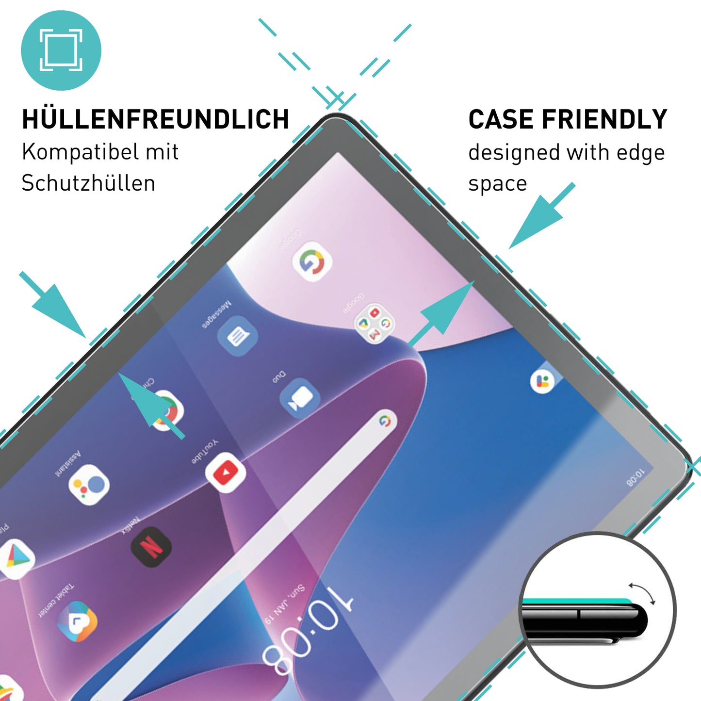 smartect Schutzglas Klar für Lenovo Tab M10 (3rd Gen) 10.1", 2 Stück