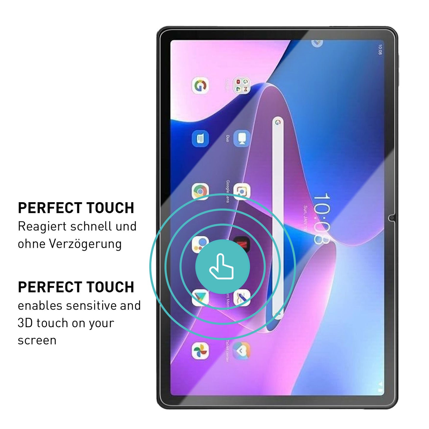 smartect Protective Glass Clear for Lenovo Tab M10 Plus (3rd Gen) 10.6", 2 pieces