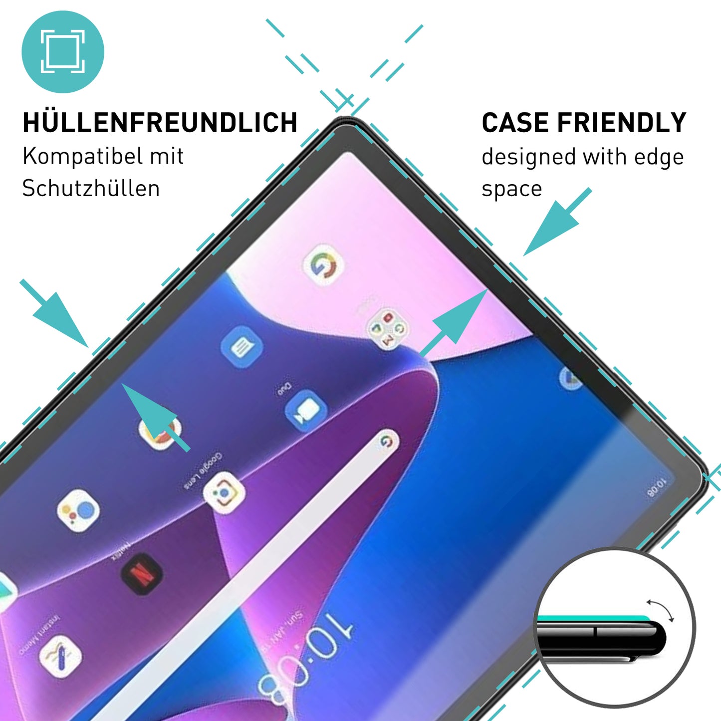 smartect Protective Glass Clear for Lenovo Tab M10 Plus (3rd Gen) 10.6", 2 pieces