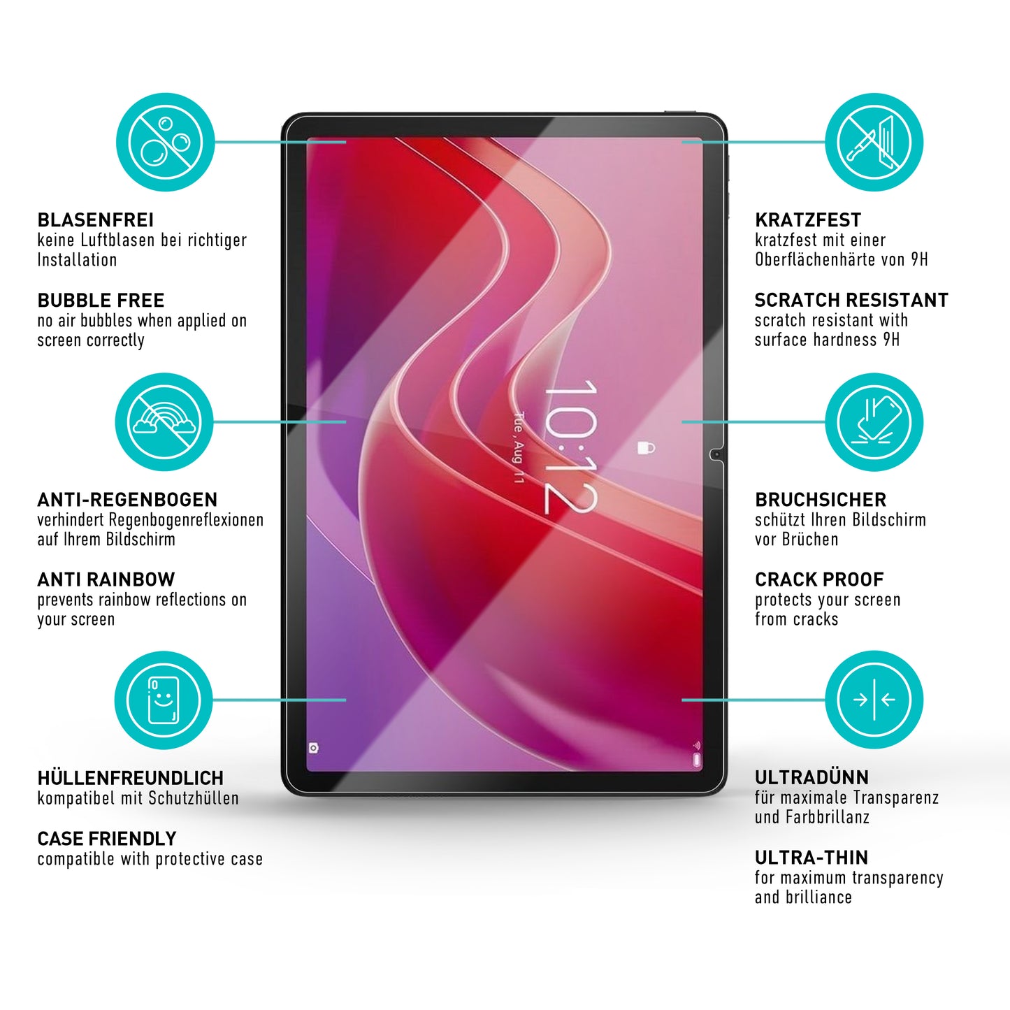 smartect Protective Glass Clear for Lenovo Tab M11 2024, 2 pieces