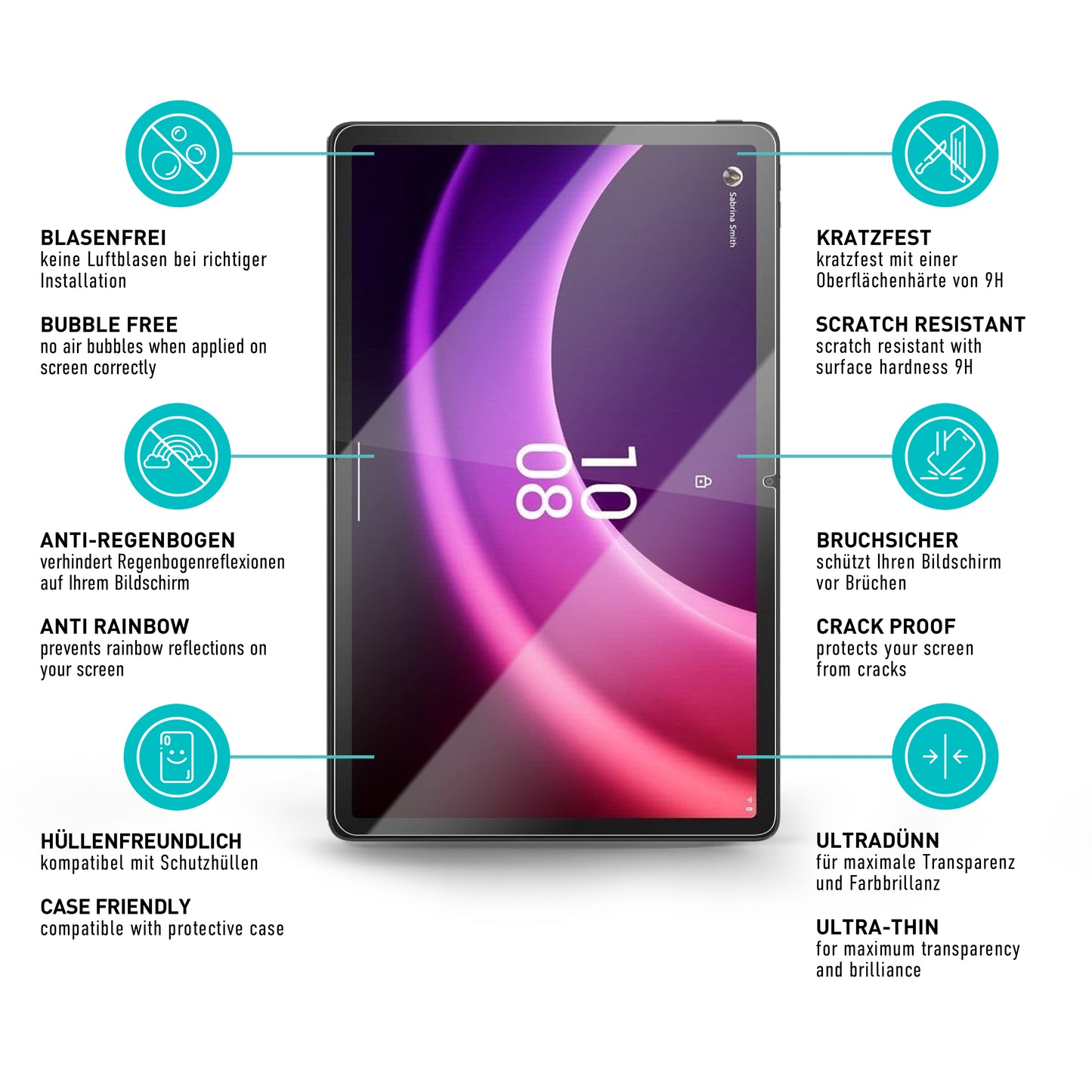 smartect Schutzglas Klar für Lenovo Tab P11 (2nd Gen) 11.5", 2 Stück