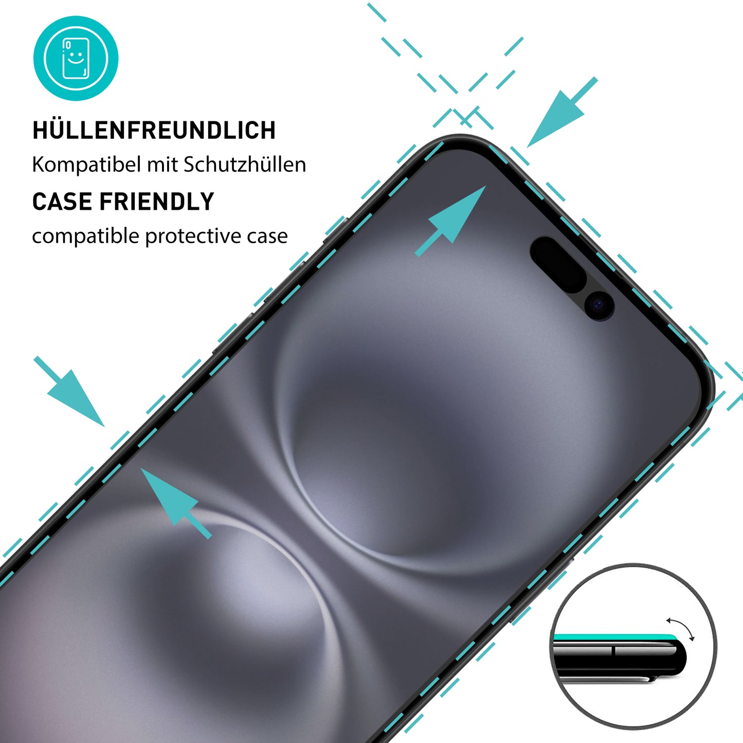 smartect protective glass matt for iPhone 16 Plus, 2 pieces