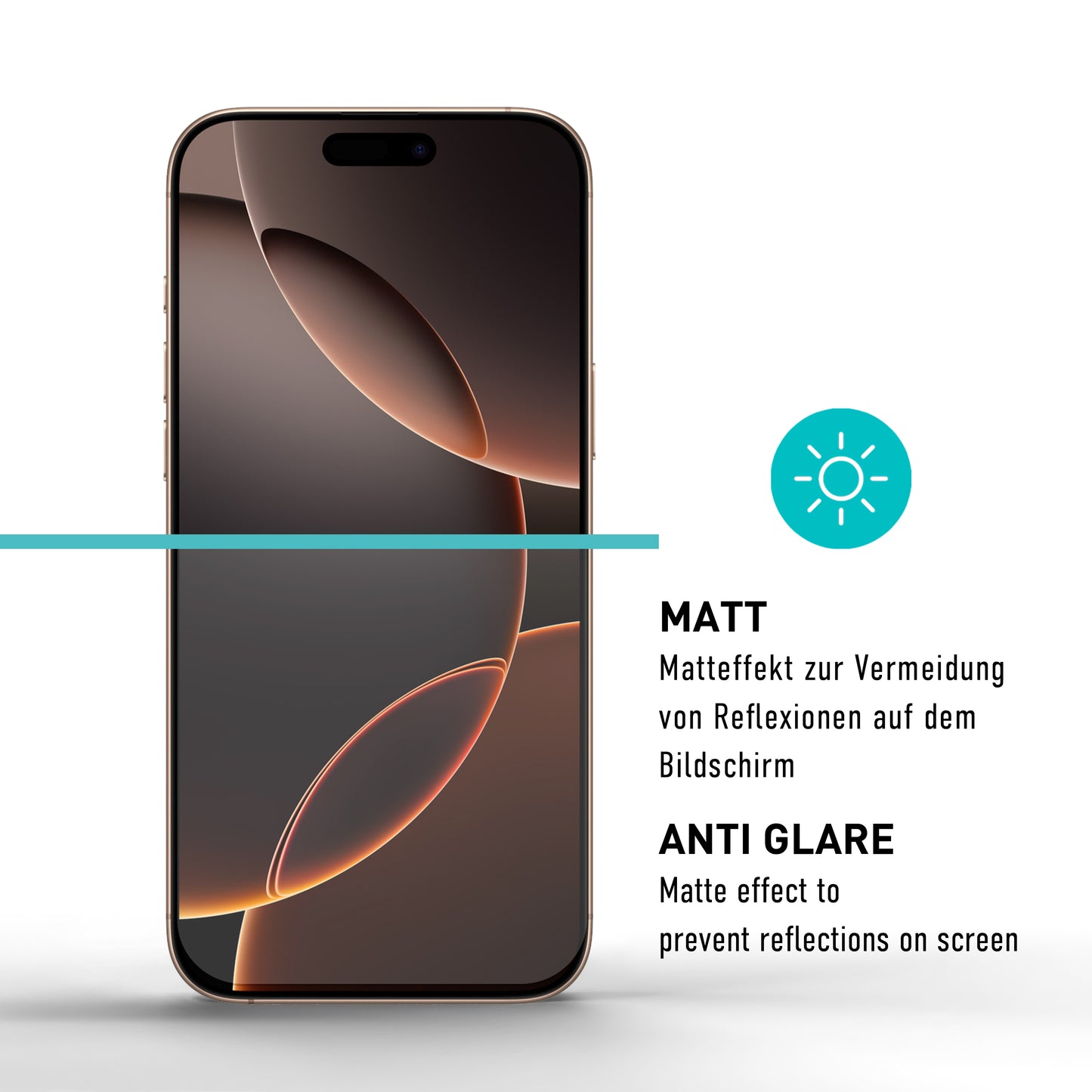 smartect Schutzglas Full Screen Matt für iPhone 16 Pro, 2 Stück
