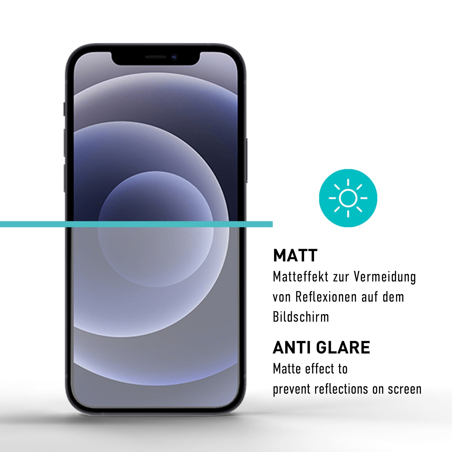 smartect protective glass matt for iPhone 12 mini, 2 pieces