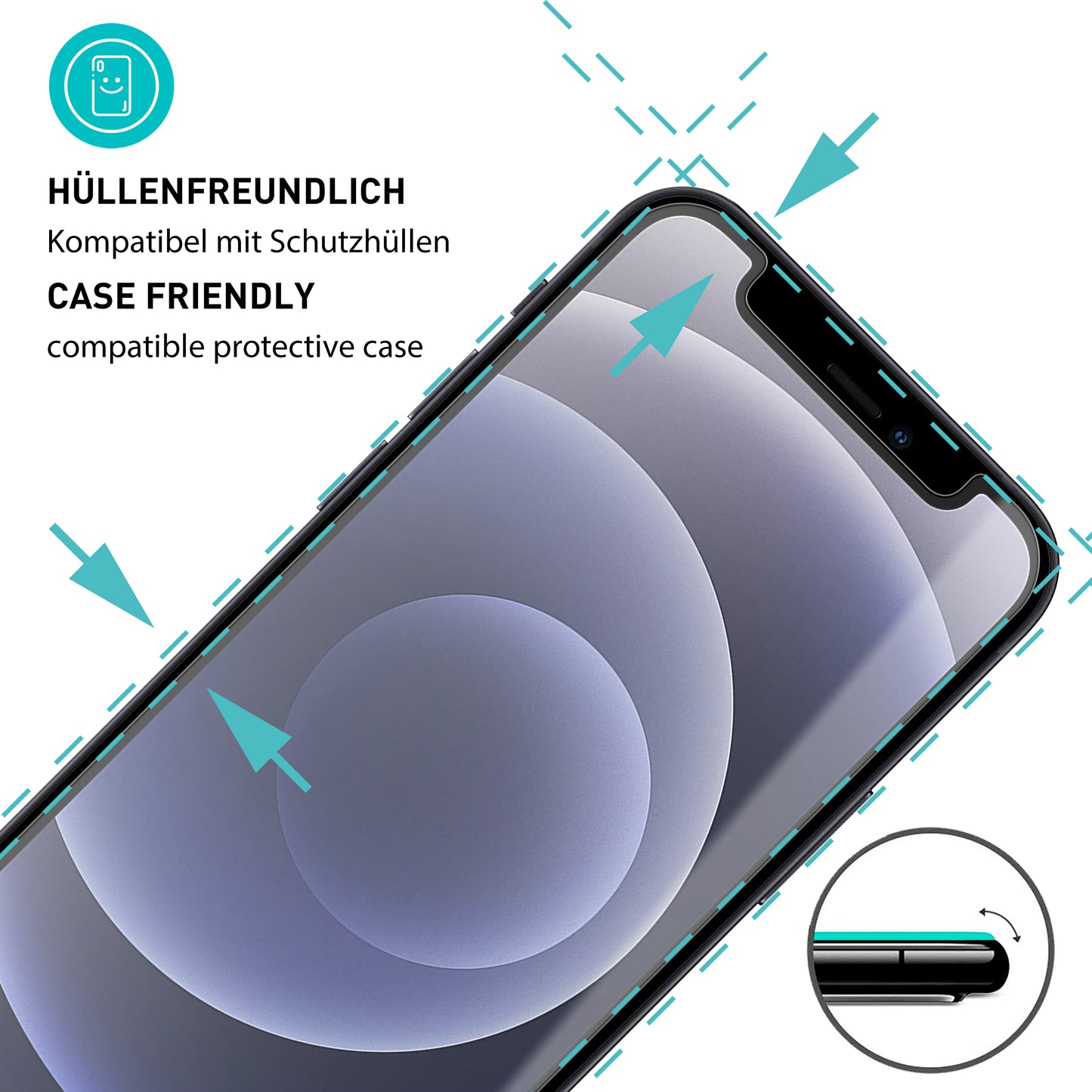 smartect protective glass matt for iPhone 12 mini, 2 pieces