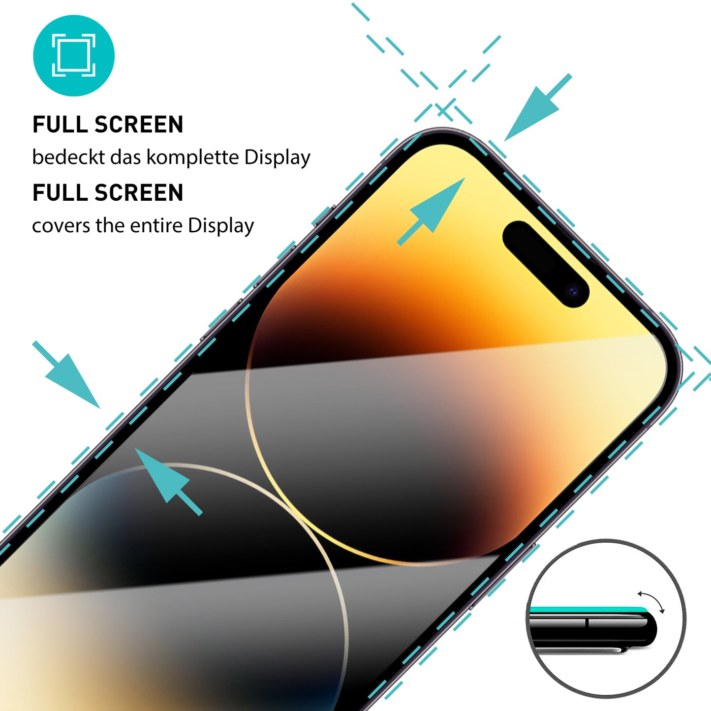 smartect Protective Glass Full Screen Matt for iPhone 14 Pro, 2 Pack