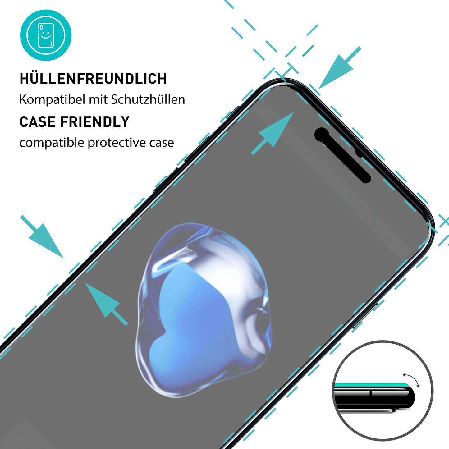 smartect protective glass matt for Apple iPhone 8 / iPhone 7 / iPhone 6 / 6s, 2 pieces