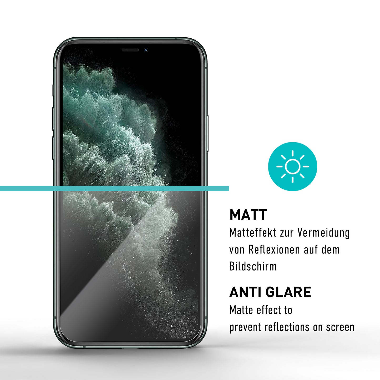 smartect Protective Glass Matt for Apple iPhone XS / X / 11 Pro, 2 pieces