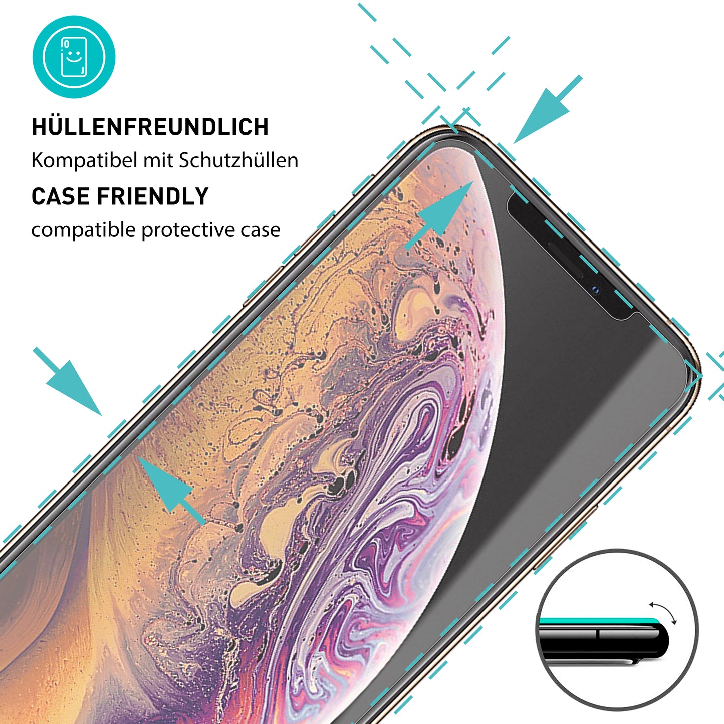 smartect Schutzglas Matt für iPhone XS Max, 2 Stück