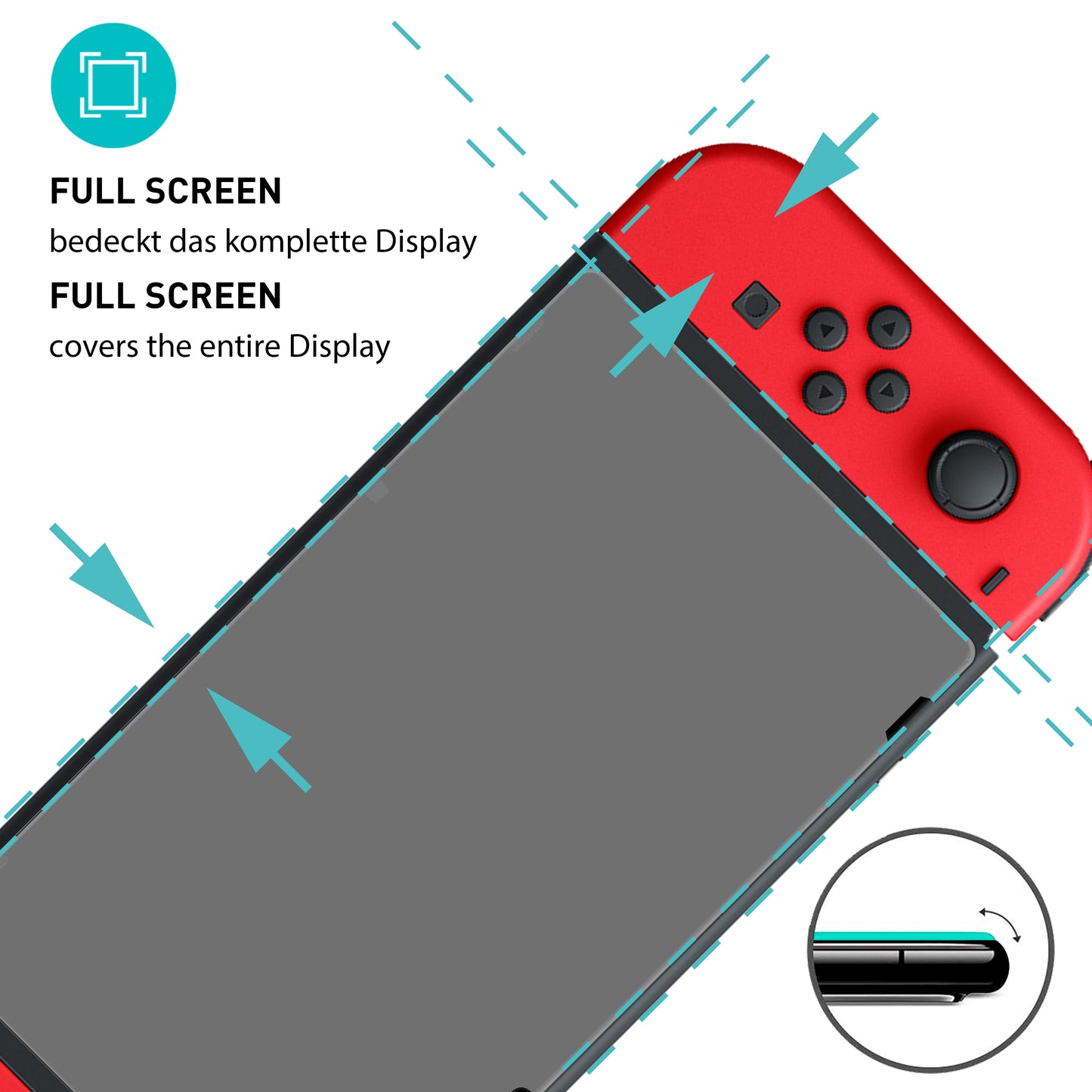 smartect Protective Glass Clear for Nintendo Switch 2019 / 2018 / 2017, 2 pieces