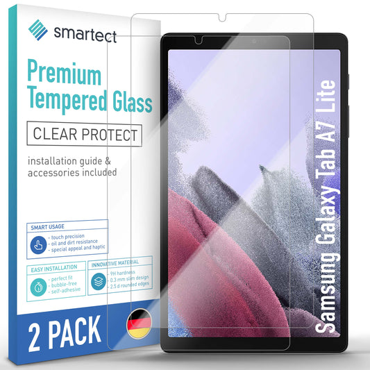 smartect Schutzglas Klar für Samsung Galaxy TAB A7 Lite, 2 Stück