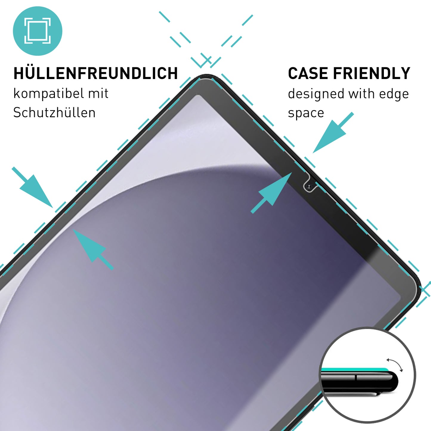 smartect Schutzglas Klar für Samsung Galaxy Tab A9, 2 Stück
