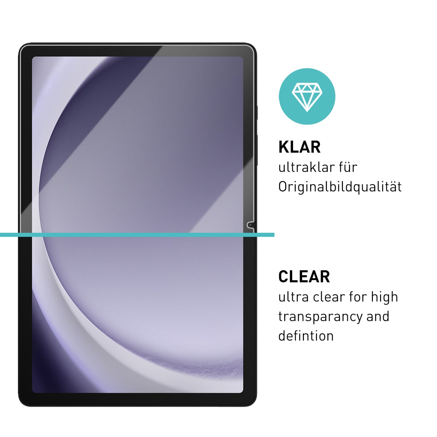 smartect Schutzglas Klar für Samsung Galaxy Tab A9 Plus, 2 Stück