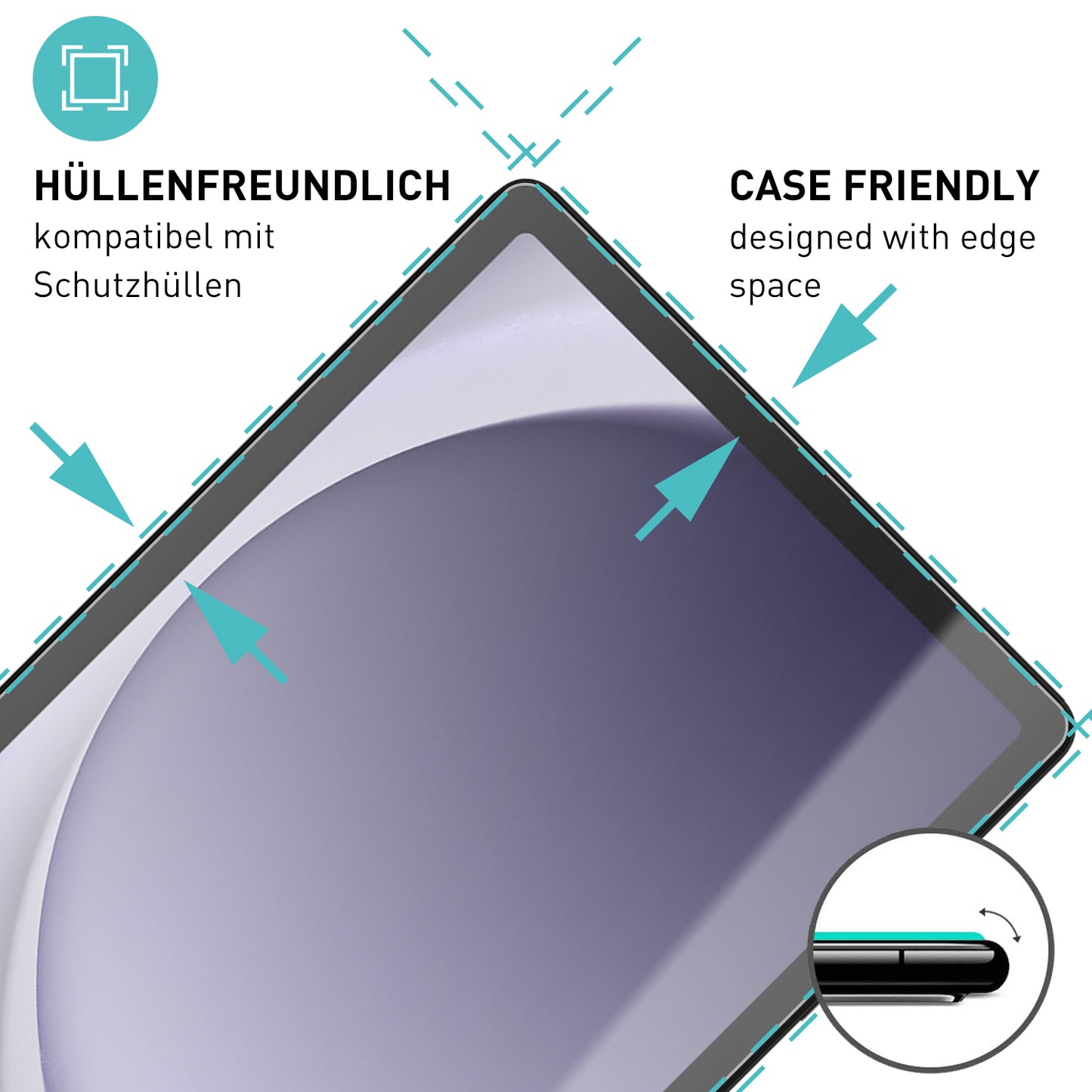smartect Schutzglas Klar für Samsung Galaxy Tab A9 Plus, 2 Stück