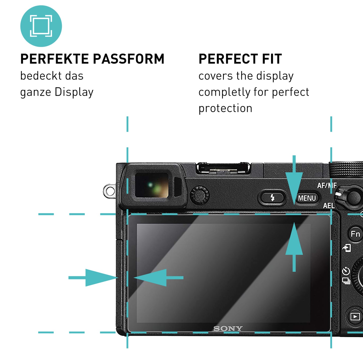 smartect protective glass clear for Sony Alpha 6300, 2 pieces