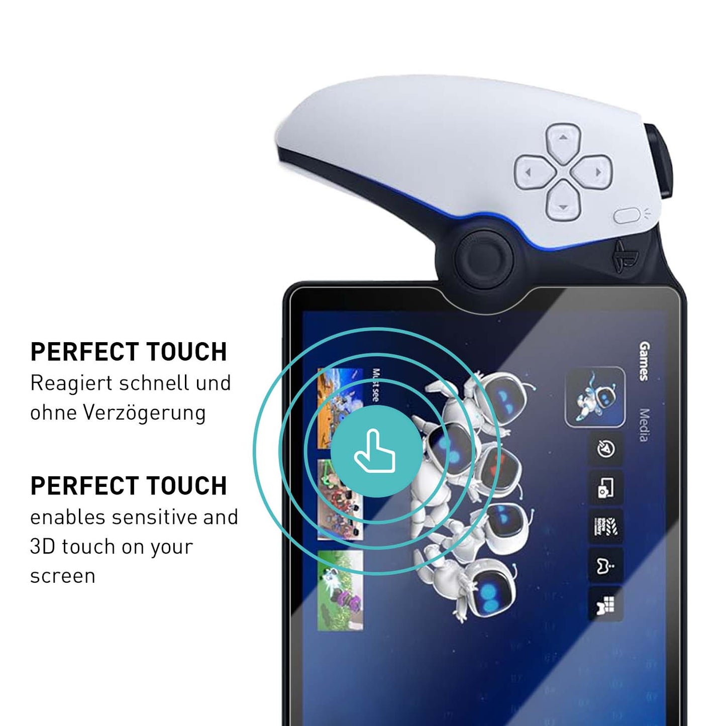 smartect Schutzglas Klar für Sony Playstation Portal Remote Player, 2 Stück