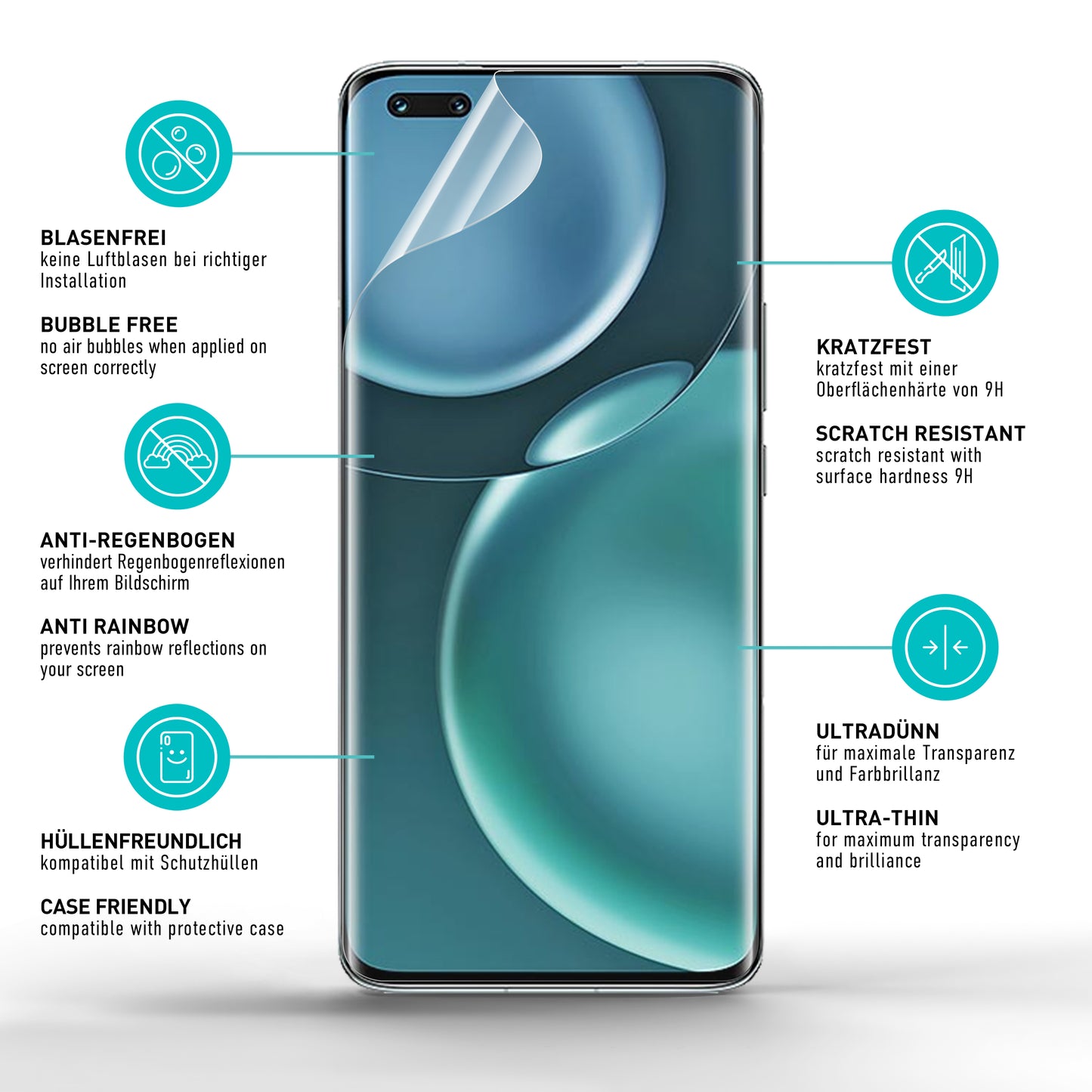 smartect TPU Screen Protector Clear for Honor Magic 4 Pro, 2 x Front