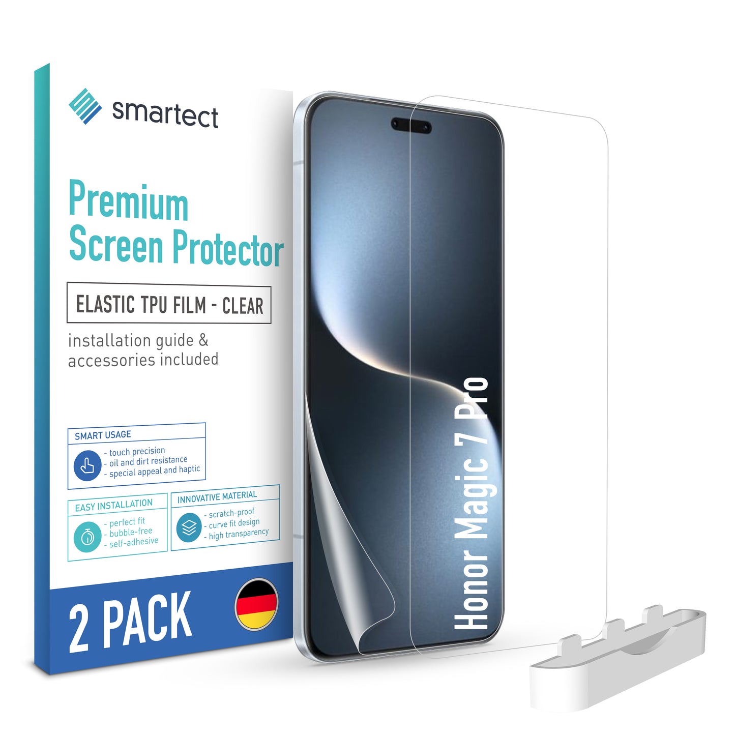 smartect TPU Schutzfolie Klar für Honor Magic 7 Pro, 2 x Front